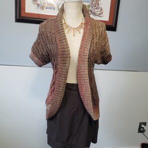 MAURICES Women's Size XL Sweater shoulder cover open front. Embellished. Brown.